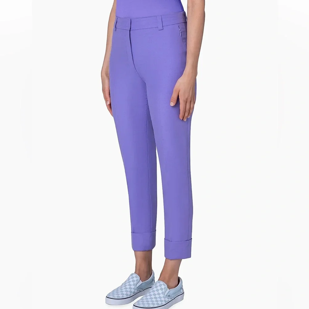 Akris Maxima Silk Blend Cuffed Crop Pant Size 12 - Picture 5 of 8